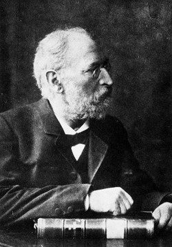 Ludimar Hermann (1838-1914) at the age of 70. 
A pupil of Du Bois Reymond and Professor at the University of Königsberg. (Photograph the gift of Professor H. Lullies, Physiologisches Institut der Universität, Kiel 